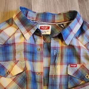 Mens Wrangler Multicolor Plaid Button-Up Shirt 2xL